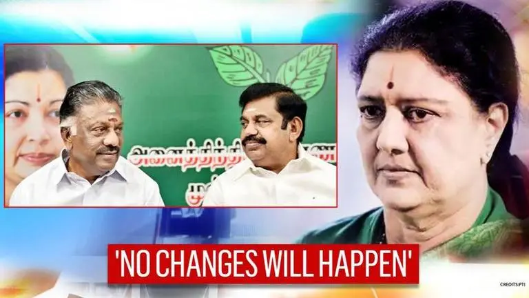TN CM Palaniswami claims VK Sasikala's return from prison won't change things for AIADMK Sasikala