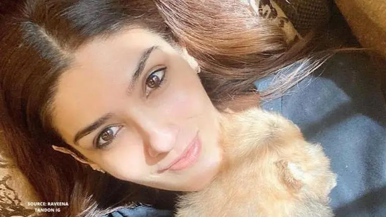 Raveena Tandon is 'forced to smile for the camera' in adorable pic with pet dog Raveena Tandon