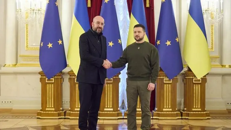 EU's Charles Michel meets Zelenskyy, pledges more arms as 'next few weeks may be decisive' Ukraine Prez EU Council Prez