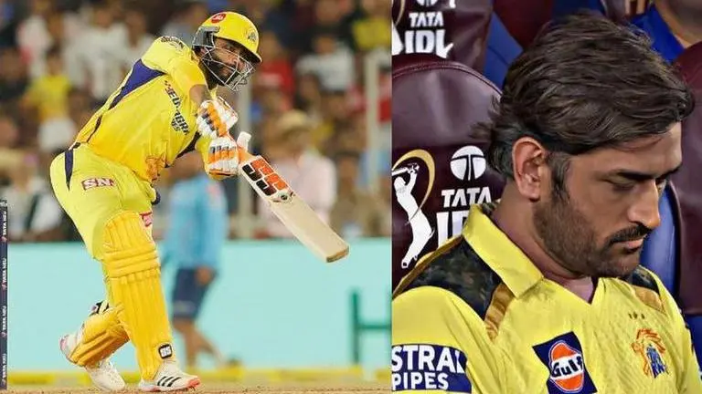 CSK vs GT: MS Dhoni prays as Ravindra Jadeja faces last ball of IPL 2023 final CSK vs GT