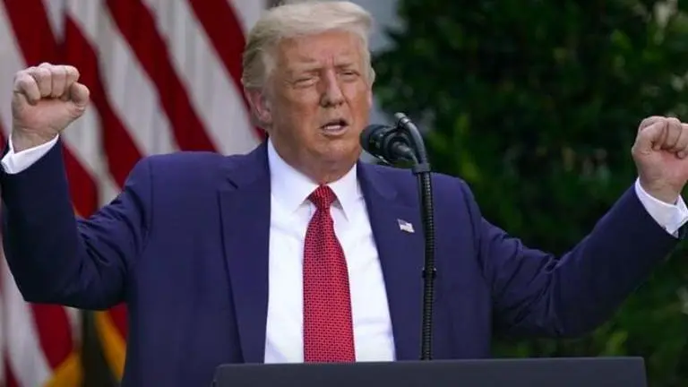 Trump trades arenas for Rose Garden in attack on Biden