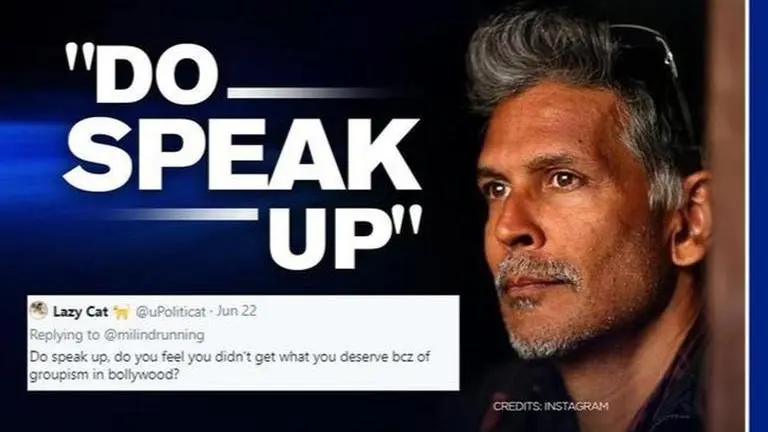 Milind Soman reacts after being asked to 'speak up' on if groupism affected his career Milind Soman reacts after being asked to 'speak up' on if groupism affected his career