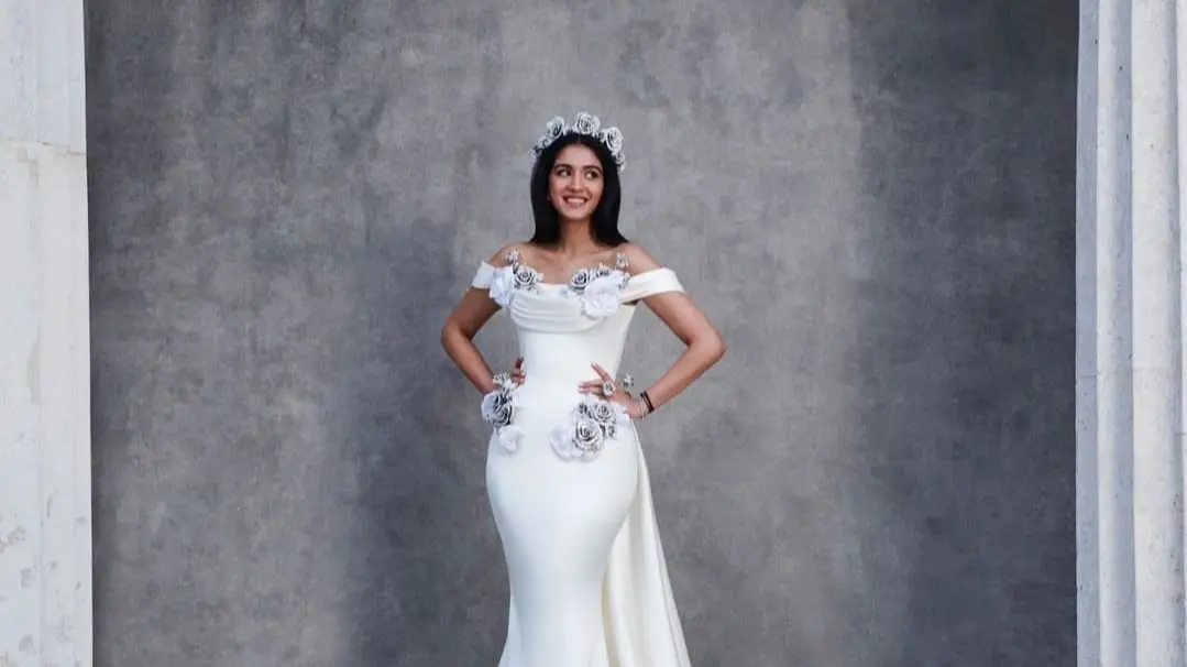 Radhika Merchant Wears Black Thread For Protection From Evil Eye Radhika Merchant in Tamara Ralph Haute Couture.