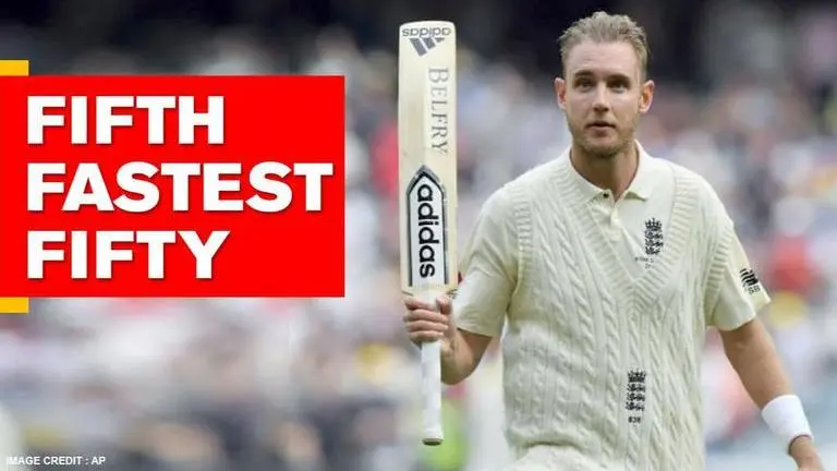 Stuart Broad comes down all guns blazing with the bat to propel England over 300-run mark Stuart Broad