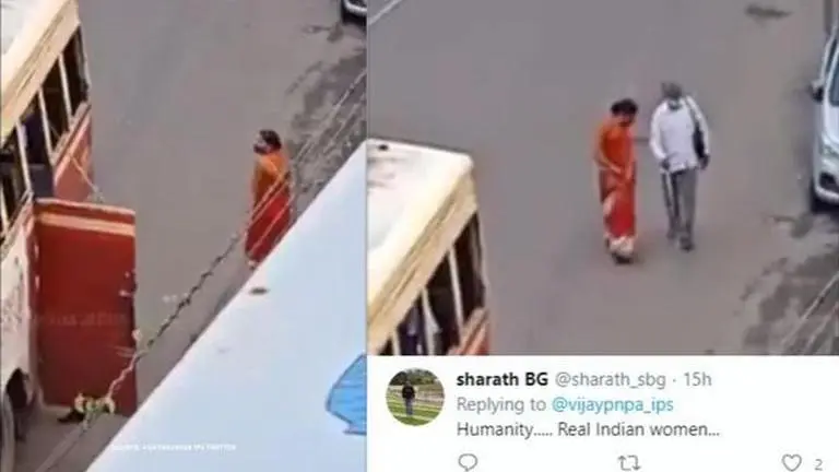 Kerala woman runs behind a bus, helps visually impaired man board it; video goes viral Kerala woman