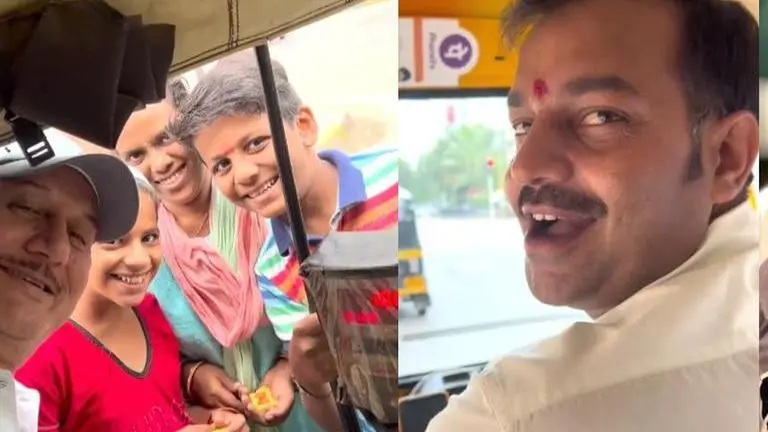 Anupam Kher leaves auto driver surprised; enjoys fun chat with kids during ride; WATCH anupam kher