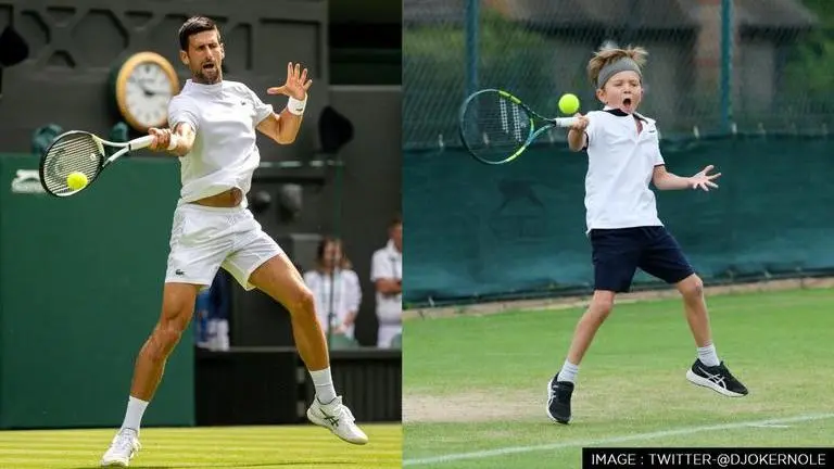 Novak Djokovic's son Stefan hits perfect forehand; Serbian says 'so cool to see this' Novak Djokovic and son Stefan