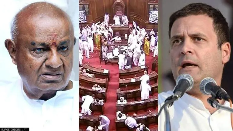 HD Deve Gowda breaks ranks with oppn over Rajya Sabha ruckus; takes dig at Rahul Gandhi Deve Gowda, Rahul Gandhi