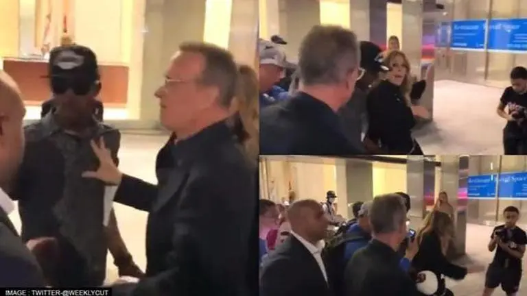 Tom Hanks loses temper at fans who almost knock over wife Rita Wilson; Watch tom hanks