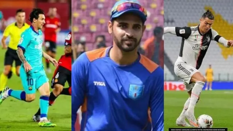 Bhuvneshwar Kumar picks his favourite between Cristiano Ronaldo and Lionel Messi Bhuvneshwar Kumar