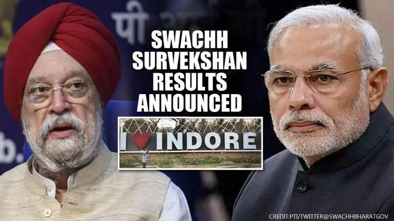 Swachh Survekshan 2020 result announced; Indore awarded India's cleanest city title Swachh Survekshan 2020 result announced; Indore awarded India's cleanest city title