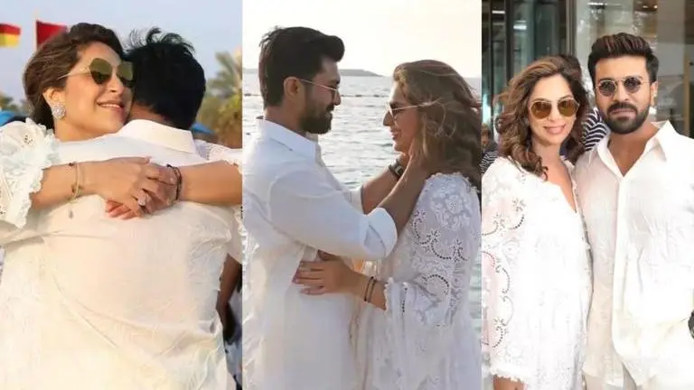 Ram Charan-Upasana Konidela twin in white in dreamy baby shower photos Ram Charan-Upasana
