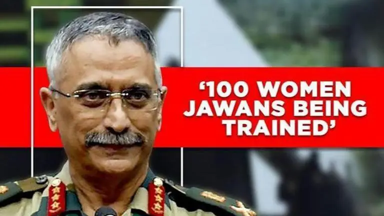 Indian Army Chief Naravane announces that 100 female jawans are being trained for the Army Indian Army
