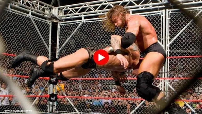 When Triple H defeated Randy Orton in a classic steel cage match at Judgement Day 2008 Triple H defeats Randy Orton