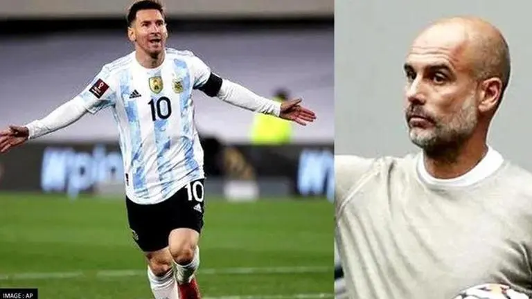 Lionel Messi and Pep Guardiola