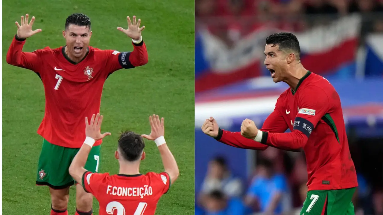 Cristiano Ronaldo's PASSIONATE celebration after Portugal's win vs Czech Republic at Euro goes viral Cristiano Ronaldo's passionate celebration after Portugal beat Czech Republic in Euro 2024