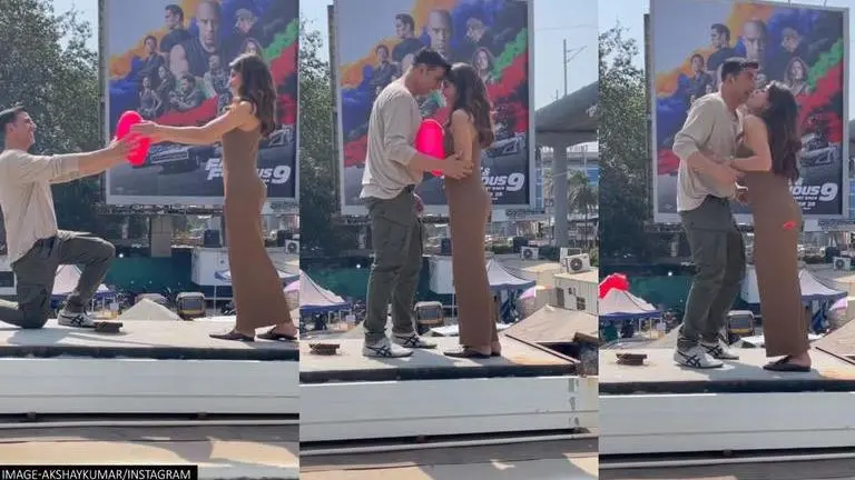 Akshay, Jacqueline's dance on 'Mere Yaaraa' doesn't go as planned; Watch hilarious video Akshay Kumar