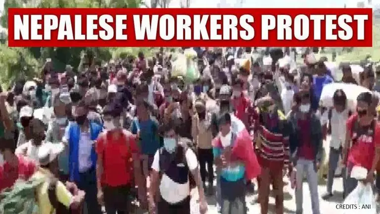 Nepalese workers protest in Uttarkhand demanding to be sent home; Nepal yet to allow Nepal