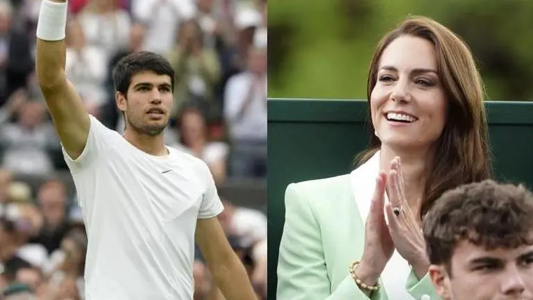 Alcaraz starts his Wimbledon with a straight-set win. Princess Kate sits in the Royal Box Carlos Alcaraz, Kate Middleton