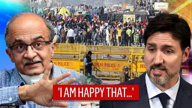 Prashant Bhushan backs Canada's Trudeau entering farmers' row after MEA statement Prashant Bhushan