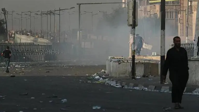 Calm in Iraqi capital after a violent night of protests in Baghdad Iraq
