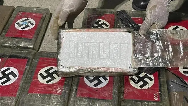 Peru police seize cocaine packets with imprinted Nazi flag in Paita port cocaine