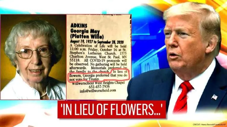 93-year-old woman's obituary asks Americans to 'not vote for Trump'; netizens 'will honor' 93-Year-Old