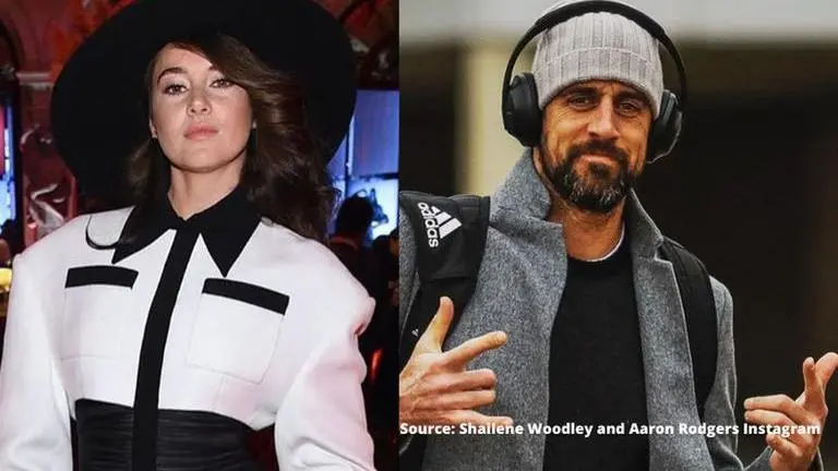 Shailene Woodley and Aaron Rodgers fight over who gets to cuddle the dog | Watch Source: Shailene Woodley and Aaron Rodgers Instagram