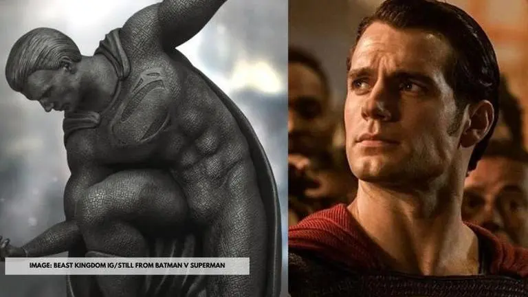 Batman v Superman memorial miniature statue and Henry Cavill as Kal-El/Clark Kent/Superman