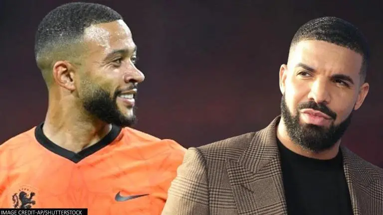 Drake posts pic in a Barcelona jersey on IG; Memphis Depay asks if club has signed him on drake memphis depay