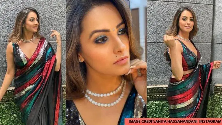 Anita Hassanandani's dazzling sari looks are a real steal; see pics Anita Hassanandani