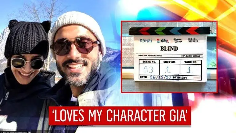 Sonam Kapoor introduces co-star in 'Blind' from Glasgow shoot, Anand Ahuja showers love Sonam Kapoor introduces co-star in 'Blind' from Glasgow shoot, Anand Ahuja showers love