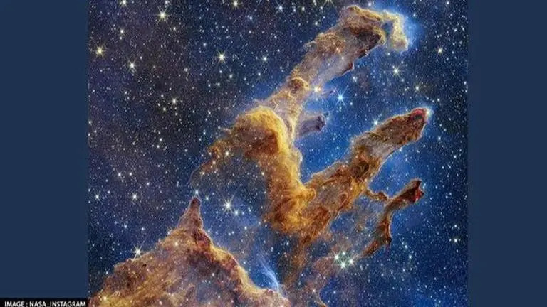 Iconic 'Pillars of Creation' imaged by NASA's James Webb: Side-by-side with Hubble here James Webb Space Telescope