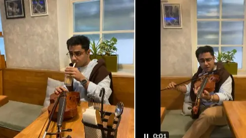 Man recreating SRK's iconic look from 'Mohabbatein. '