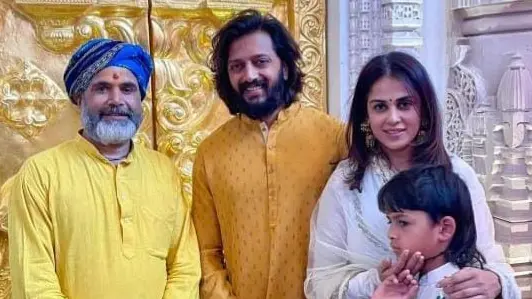 Riteish Deshmukh, Genelia D Souza Along With Sons Visit Ram Mandir In Ayodhya Riteish Deshmukh