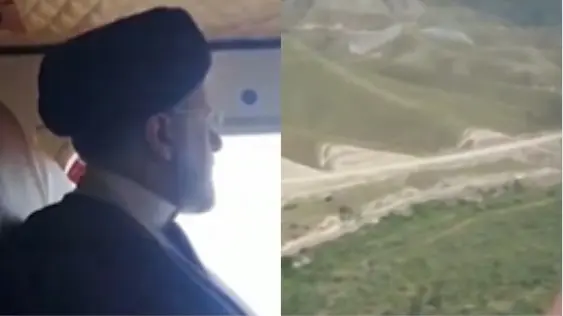 Iranian president in the helicopter just moments before crash