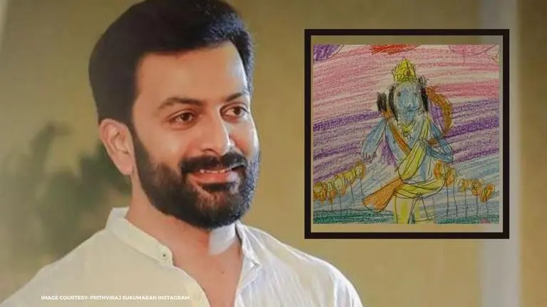 Prithviraj Sukumaran shares daughter Ally's drawing of Lord Krishna; fans impressed Prithviraj Sukumaran