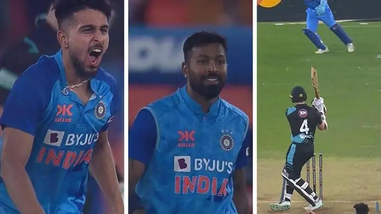 IND vs NZ 3rd T20I: Umran Malik's 150 km/h delivery sends the bails flying - WATCH Umran Malik