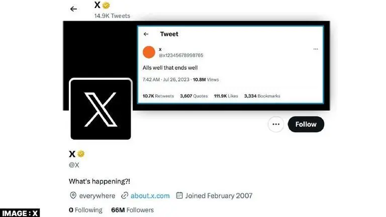 Elon Musk's Twitter changes username to X on official account, takes @ from another user Twitter X username