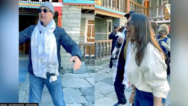 Anupam Kher & Parineeti Chopra perform traditional dance in Nepal; WATCH Anupam Kher