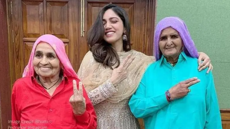 Bhumi Pednekar's behind-the-scenes pictures from her movie sets are hard to miss bhumi pednekar