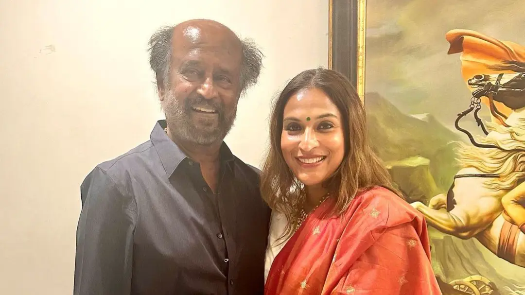 Aishwarya with father Rajnikanth