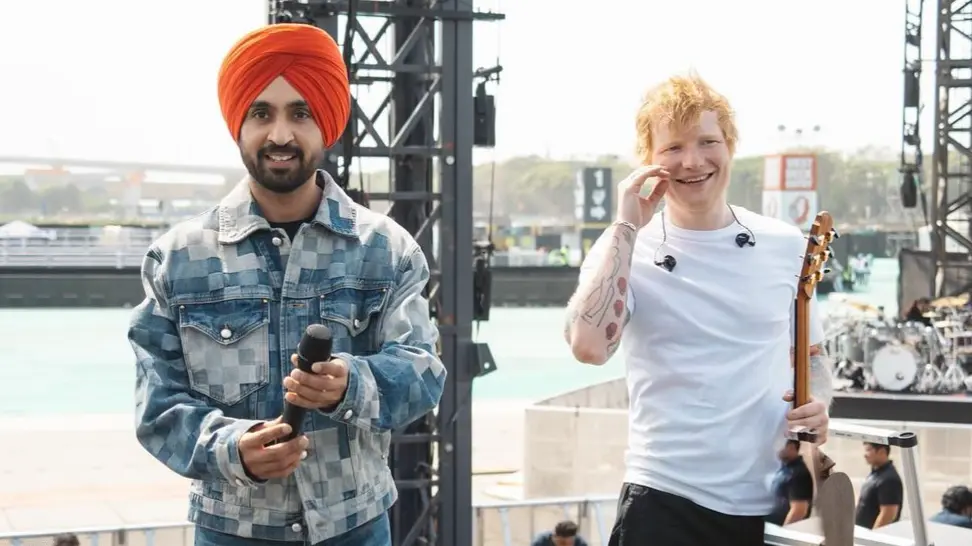 Diljit Dosanjh Shares Photos With 'Beautiful Soul' Ed Sheeran From Mumbai Concert Diljit with Ed Sheeran