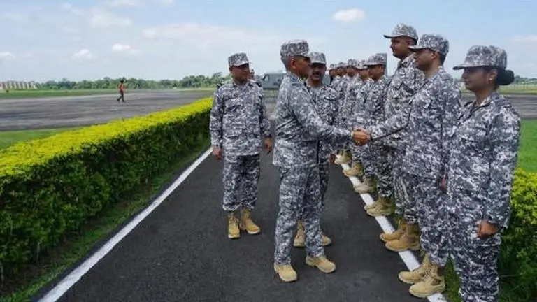 Air Marshal Dharkar reviews readiness at Air Force Station Jorhat Assam Air Marshal SP Dharkar, Air Officer Commanding-in-Chief.
