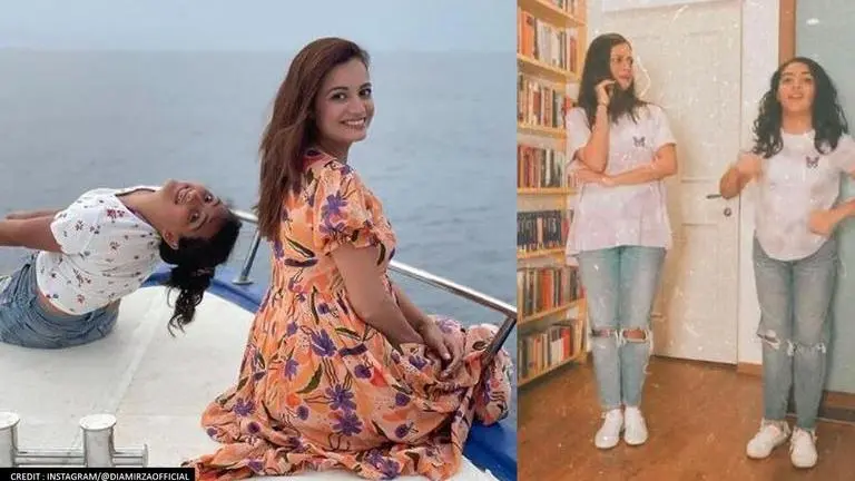 New mom Dia Mirza dances to 'Iko Iko' song with her 'bestie' Samaira, see post Dia Mirza, Samaira