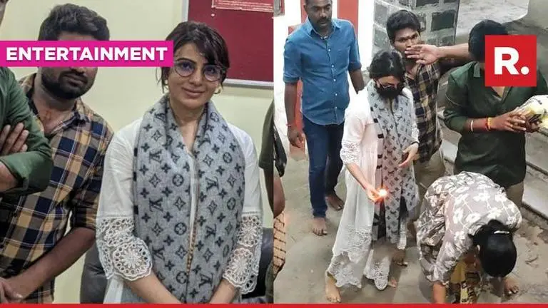 Samantha Ruth Prabhu climbs 600 steps to seek blessings at Palani Murugan temple Samantha Ruth Prabhu