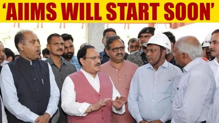 JP Nadda reviews AIIMS construction in Bilaspur during Dussehra JP Nadda
