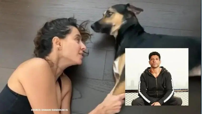 Farhan Akhtar's girlfriend Shibani Dandekar sings for their pet Jimbo Shibani Dandekar