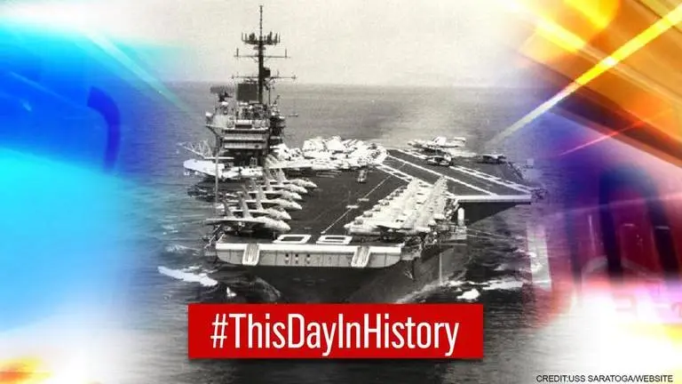 One of the most powerful aircraft carrier USS Saratoga was launched on this day in 1955 most powerful aircraft