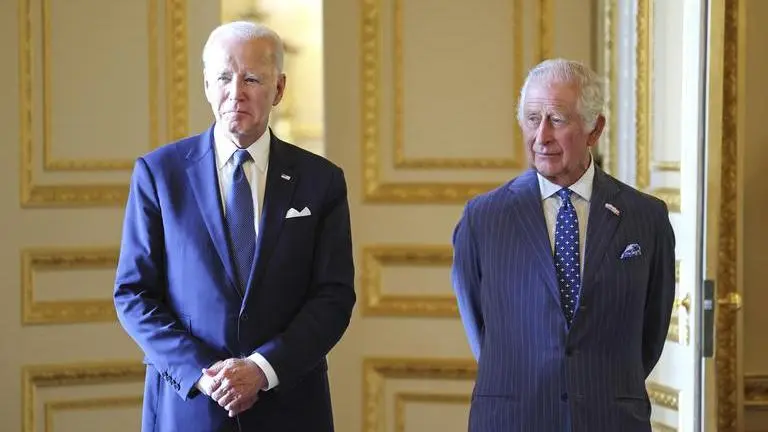 US President Joe Biden and King Charles III zero in on climate change in meeting at Windsor Castle U.S. President Joe Biden, left, and Britain's King Charles III meet inside Windsor Castle